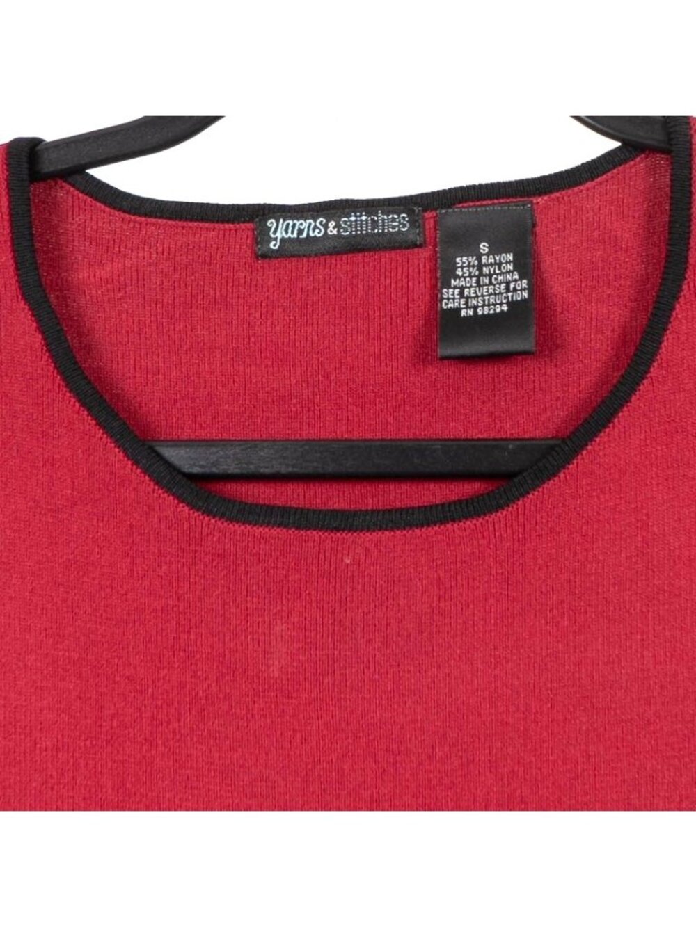 Cardigan Sweater Sleeveless Top Set S Womens 90s Red Black Trim Tank Colorblock - Picture 9 of 10